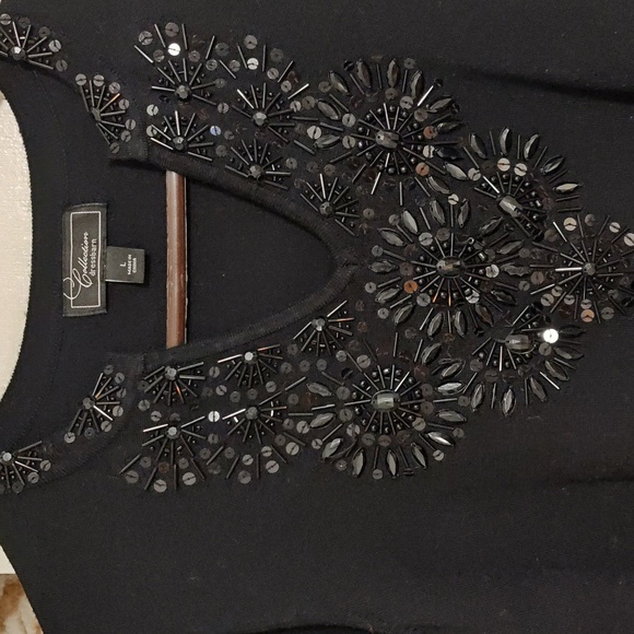 Dressbarn Black Tunic with Embroidered Detail - Picture 9 of 9